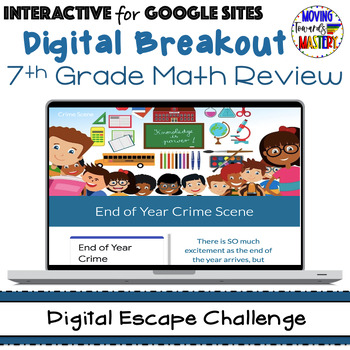 Preview of 7th Grade Math End of Year Review Digital Escape Room Activity