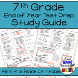 7th Grade Math End of Year Review Test Prep Study Guide
