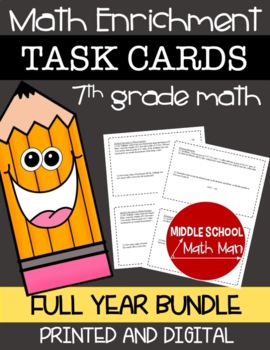 Preview of 7th Grade Math Enrichment Task Cards Bundle