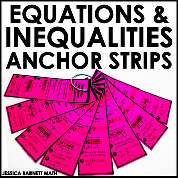 Preview of 7th Grade Math Equations and Inequalities Unit Anchor Strips