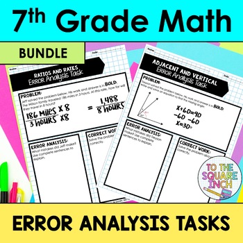 Preview of 7th Grade Math Error Analysis Task Bundle