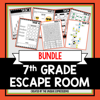 Preview of 7th Grade Math Escape Room Bundle