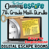 7th Grade Math Escape Room Bundle Engaging, No Prep Math R