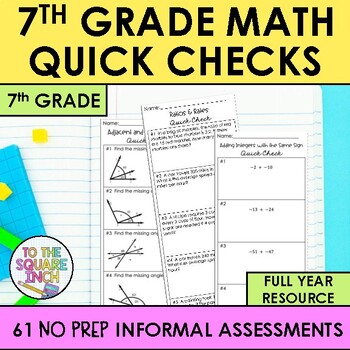 7th Grade Math Exit Slips - Informal Math Assessments For 7th Grade