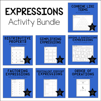 7th Grade Math Expressions - Activity Bundle by Stephanie Thornton Arias