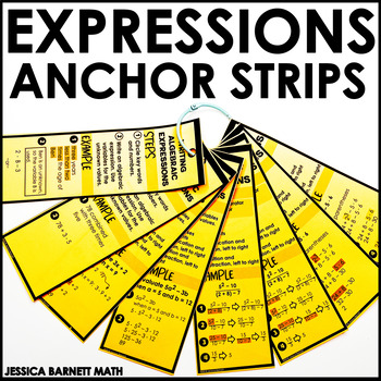 Preview of 7th Grade Math Expressions Unit Anchor Strips