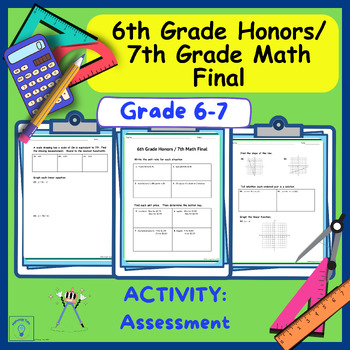 Preview of 7th Grade Math Final - 6th Grade Honors