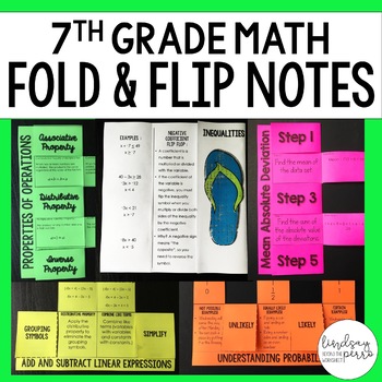 Preview of 7th Grade Math Foldable Style Notes