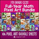 7th Grade Math Full-Year Digital Pixel Art BUNDLE | Google