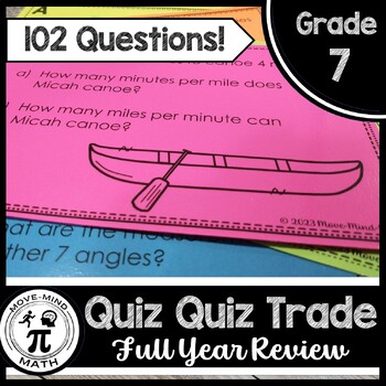 Preview of 7th Grade Math Spiral Review End of Year State Test Prep Full Year Activity