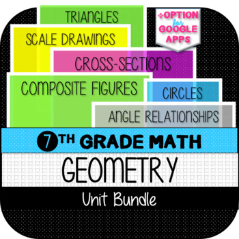 Preview of 7th Grade Math GEOMETRY UNIT BUNDLE (CCSS)