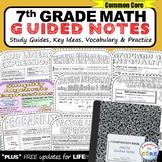 7th Grade Math GUIDED NOTES Back to School Bundle - Interactive Math Notebooks