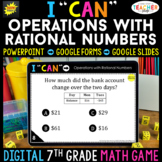 7th Grade Math Game DIGITAL Operations with Rational Numbe