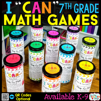Preview of 7th Grade Math Games BUNDLE - Math Test Prep Review