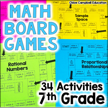 Preview of 7th Grade Math Games - Math Review - Activities for the Entire Year BUNDLE
