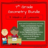 7th Grade Math -Geometry Bundle - Volume, Surface Area, Ci