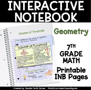 Preview of 7th Grade Math Geometry Interactive Notebook Unit TEKS CCSS Printable