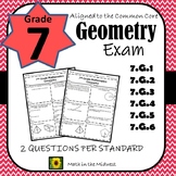 7th Grade Math Geometry Assessment/Exam/Test/Review