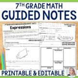 7th Grade Math Guided Notes 