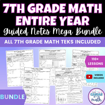 Preview of 7th Grade Math Guided Notes Lessons Mega Bundle Entire Year
