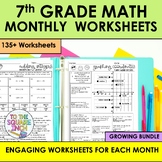 7th Grade Math Holiday Worksheet Bundle | Fun Math Workshe