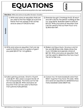 7th Grade Math Homework - A Full Year of Editable Homework by Lindsay Perro