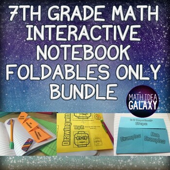 Preview of 7th Grade Math Interactive Notebook Foldable Notes Only Bundle
