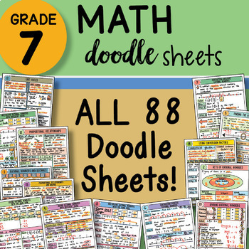 Preview of 7th Grade Math Interactive Notebook DOODLE SHEETS ~ with PowerPoints