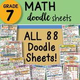 7th Grade Math Interactive Notebook DOODLE SHEETS ~ with P