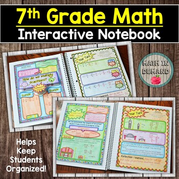 Preview of 7th Grade Math Interactive Notebook with Guided Notes and Examples