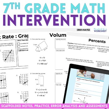 Preview of 7th Grade Math Intervention Program: Remediation, Practice, and Mastery | RTI