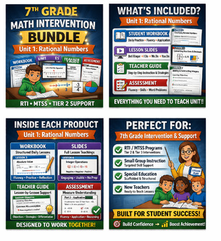 Preview of 7th Grade Math Intervention Bundle | Unit 1: Rational Numbers