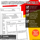 7th Grade Math Intervention Expressions and Equations | RT