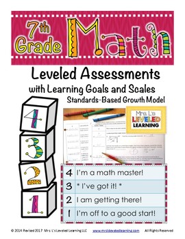 Preview of 7th Grade Math Leveled Assessment for Differentiation Marzano Proficiency Scale