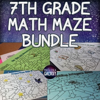 Preview of 7th Grade Math Maze Bundle