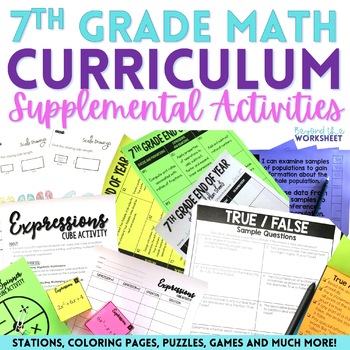Preview of 7th Grade Math Curriculum Supplemental Activities Bundle