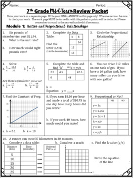 spiral review math 7th grade pdf answer key