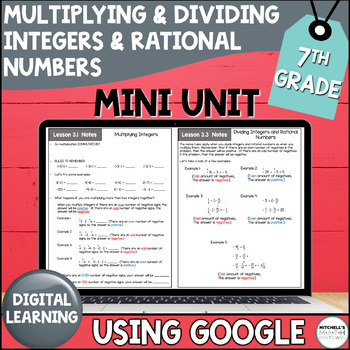 Preview of 7th Grade Math Multiplying and Dividing Integers and Rational Numbers Mini Unit