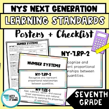 Preview of 7th Grade Math NYS Next Generation Standard Posters and Checklist