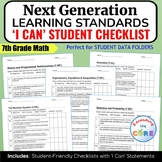 7th Grade Math Next Generation Learning Standards 'I CAN' 