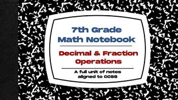 Preview of 7th Grade Math Notes - Fraction & Decimal Operations
