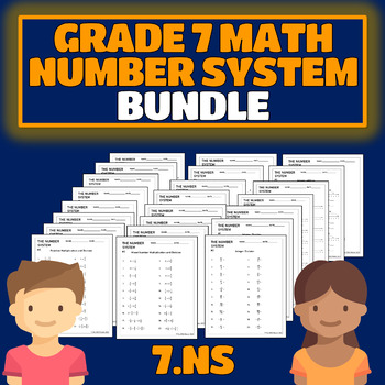 Preview of 7th Grade Math Number System 7.NS Worksheet Bundle