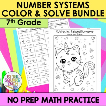 Preview of 7th Grade Math Number System Color and Solve Bundle