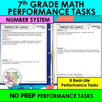 Preview of 7th Grade Math Number System Performance Tasks
