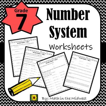 Preview of 7th Grade Math Number System Worksheets
