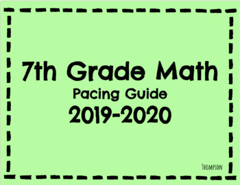 7th Grade Math Pacing Guide (editable) by Kristen Thompson | TPT