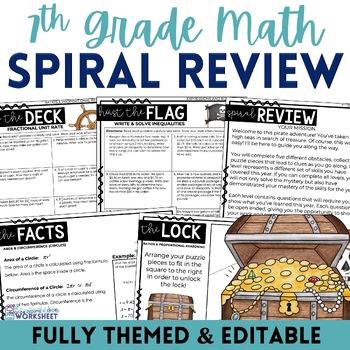 7th Grade Math Pirate Spiral Review