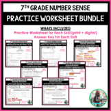 7th Grade Math Number Sense Practice Worksheets Bundle
