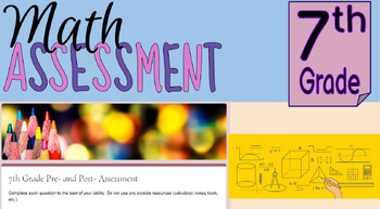 Preview of 7th Grade Math Pre- and Post-Assessment