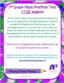 7th Grade Math Pre/Post Assessment CCSS